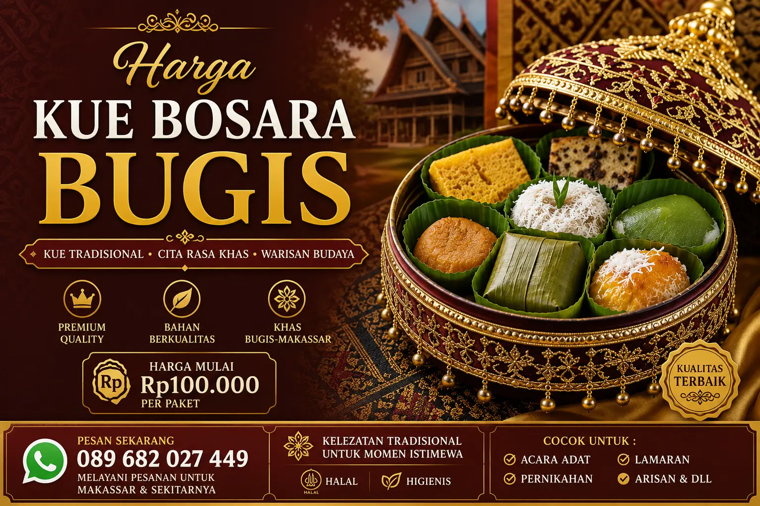 Harga kue bosara bugis